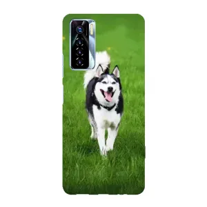 Чехол с Хаски для TECNO Camon 17 Pro - (AlphaPrint) (Радостный Хаски)