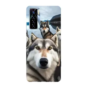 Чехол с Хаски для TECNO Camon 17 Pro - (AlphaPrint) (Селфи ХАски)