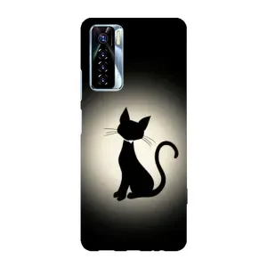 Чехол с принтом для TECNO Camon 17 Pro (AlphaPrint) Модные коты (Силуэт котика)