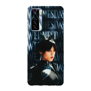 Чехлы Венсдей на TECNO Camon 17 Pro Уэнсдей (AlphaPrint) (Уэнздей кошка)