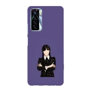 Чехлы Венсдей на TECNO Camon 17 Pro Уэнсдей (AlphaPrint) (Уэнздей в черном)