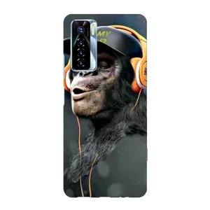 Чохол з Мавпами TECNO Camon 17 Pro - (AlphaPrint) (В навушниках)