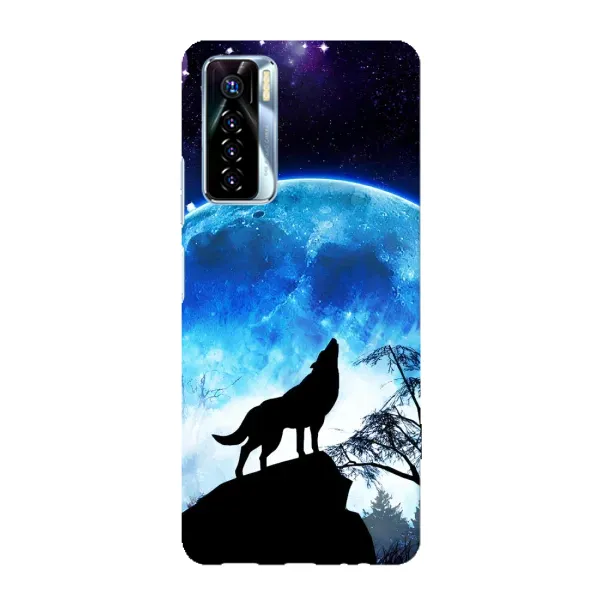 Чехол с принтом «Волк на луну» для TECNO Camon 17 Pro