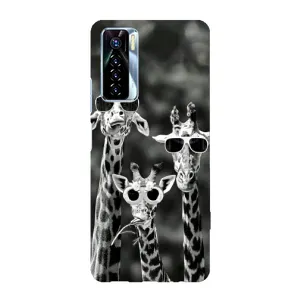 Силіконовий чохол з КАРТИНКАМИ літо для TECNO Camon 17 Pro (AlphaPrint) (Жирафи в окулярах)