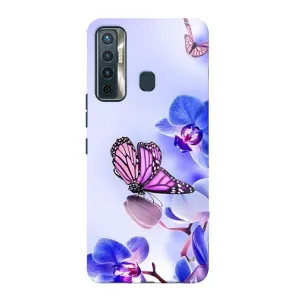 Чехлы с Цветами для TECNO Camon 17 (VPrint) (Бабочка на цветочке)