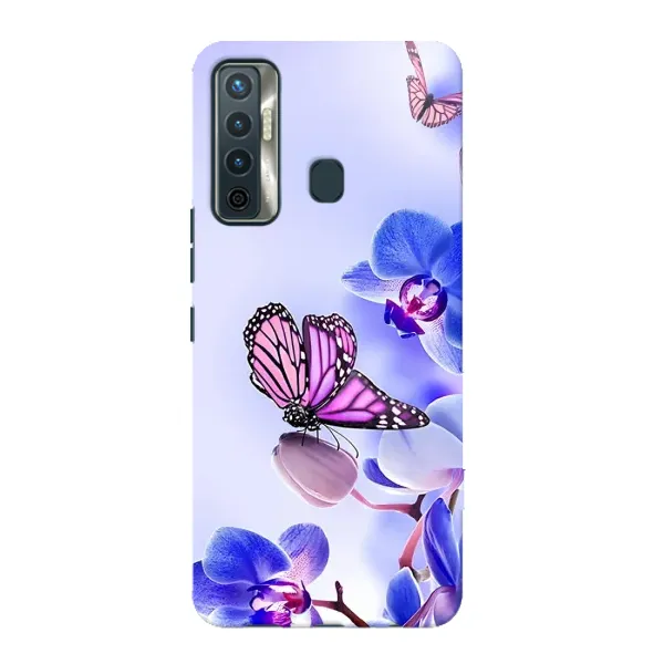 Чехол с принтом «Бабочка на цветочке» для TECNO Camon 17