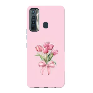 Чохол з розовим принтом для TECNO Camon 17 (Букет квітів)