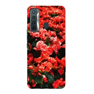 Чехлы с Цветами для TECNO Camon 17 (VPrint) (Цветы красные)
