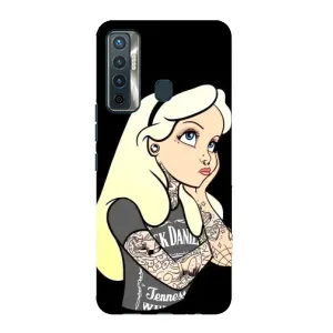 Чехол с печатью для TECNO Camon 17 - (Мода) (AlphaPrint) (Девочка в тату)