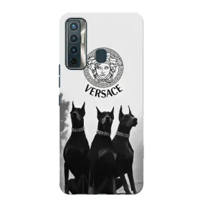 Чехлы VERSACE для Техно Камон 17 (PREMIUMPrint) (Доберман Версаче)