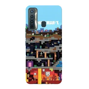 Чехол Майнкрафт на TECNO Camon 17 (AlphaPrint) Minecraft (фон Minecraft)