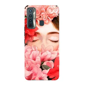 Чехлы (ART) Цветы на TECNO Camon 17 (VPrint) (Глаза в цветах)