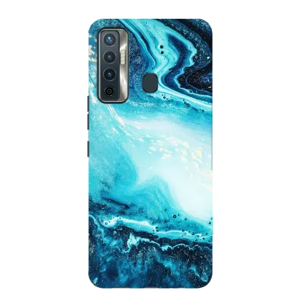Чехол с принтом «Голубой мрамор» для TECNO Camon 17