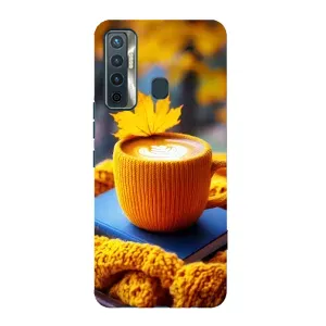 Чехол с принтом «Кофе на желтом пледе» для TECNO Camon 17