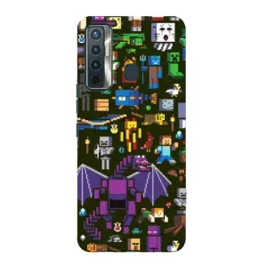 Чехол Майнкрафт на TECNO Camon 17 (AlphaPrint) Minecraft (Коллаж Майнкрафт)
