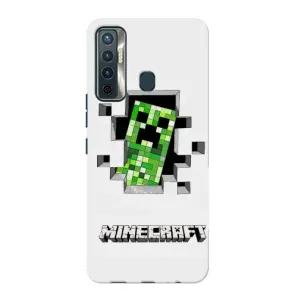 Чехол Майнкрафт на TECNO Camon 17 (AlphaPrint) Minecraft (крипер Майнкрафт)