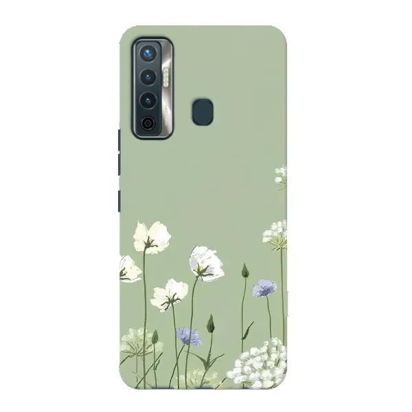 Чехол с принтом «Цветы на зеленом» для TECNO Camon 17