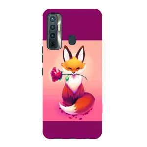 Чехлы с картинкой Лисички для TECNO Camon 17 (VPrint) (Лисичка с розочкой)