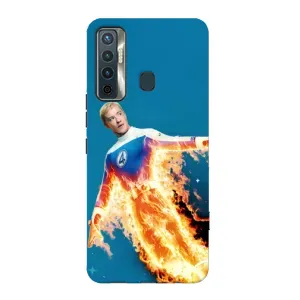 Чехол с принтом Фантастическая четверка для TECNO Camon 17 (Человек-факел в огне)