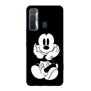Эксклюзивный чехол для TECNO Camon 17 (AlphaPrint - Мультяшные) (Микки на черном)