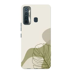 Силиконовый чехол с принтом в цветах на TECNO Camon 17 (Зеленая монстера дизайн)