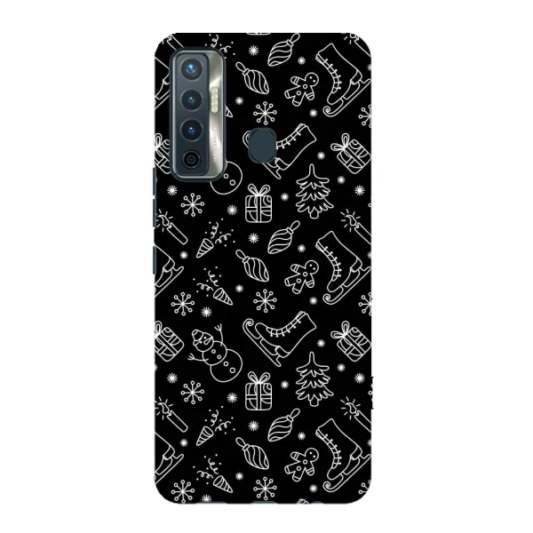 Чехол с принтом «Новогодний фон» для TECNO Camon 17