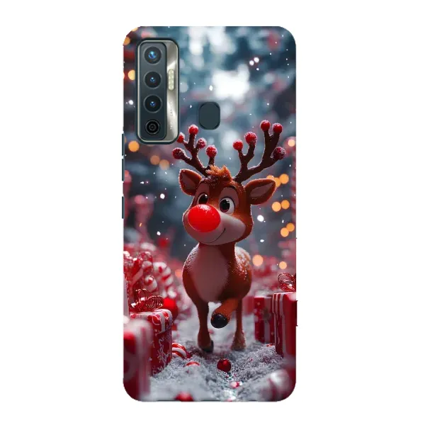 Чехол с принтом «Олень среди подарков» для TECNO Camon 17