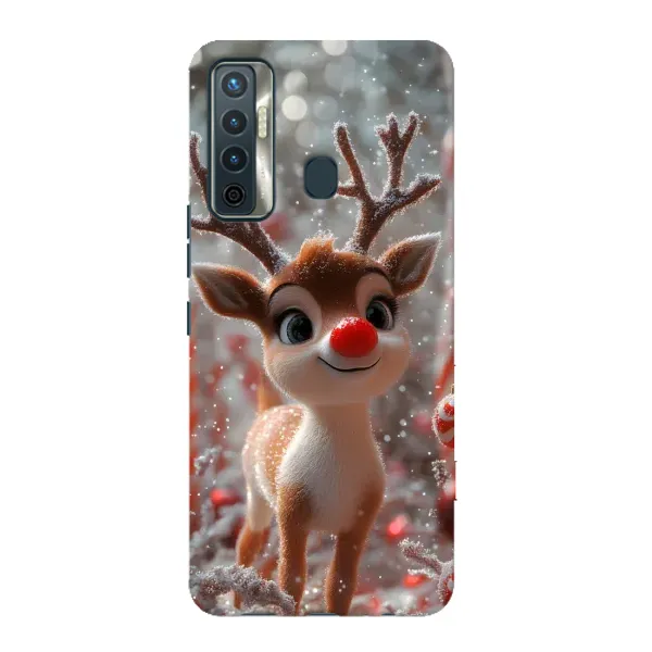 Чехол с принтом «Олень с носом» для TECNO Camon 17