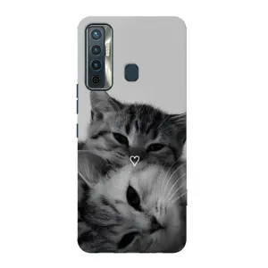 Чехол с рисунком кот на TECNO Camon 17 (Пара котов)