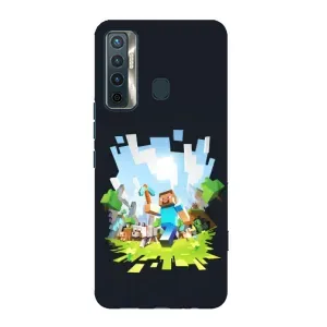 Чехол Майнкрафт на TECNO Camon 17 (AlphaPrint) Minecraft (персонажи Minecraft)