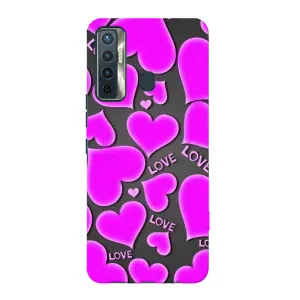 Чехлы для любимой на Техно Камон 17 (VPrint) (Pink hearts)