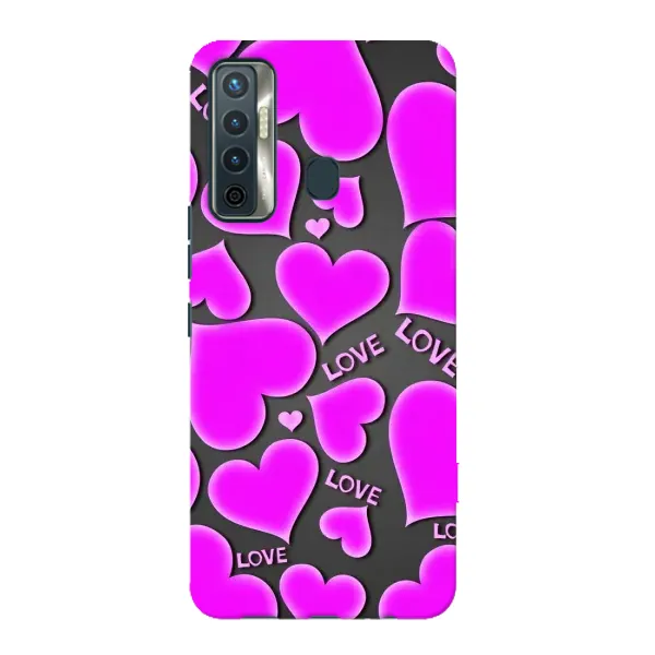 Чехол с принтом «Pink hearts» для TECNO Camon 17 Чехол с принтом «Pink hearts» для TECNO Camon 17
