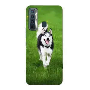 Чехол с Хаски для TECNO Camon 17 - (AlphaPrint) (Радостный Хаски)