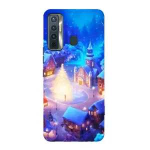 Рождественские Чехлы для TECNO Camon 17 (VPrint) (Рождественский город)