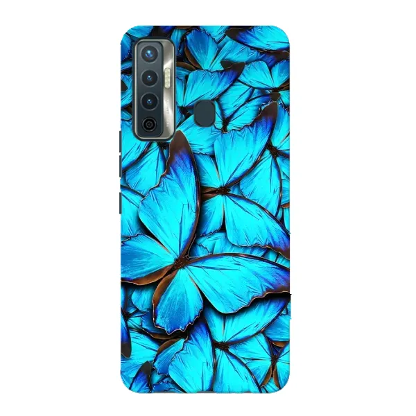 Чехол с принтом «Синие бабочки» для TECNO Camon 17