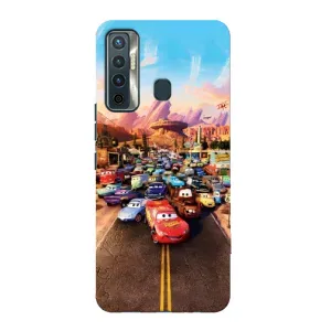 Силиконовый чехол Маквин для TECNO Camon 17 (Тачки на трассе)