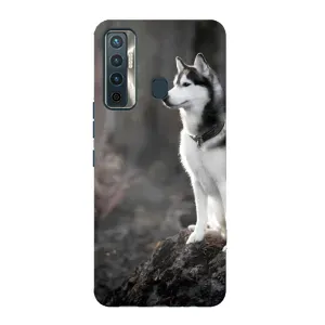 Чехол с Хаски для TECNO Camon 17 - (AlphaPrint) (Верный пес)