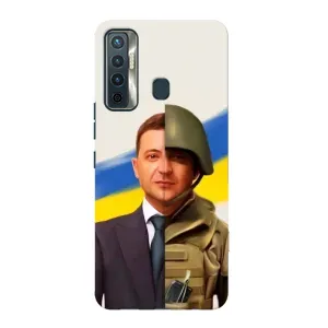 Чехол для TECNO Camon 17 (AlphaPrint - с принтом Зеленского) (Зеленский солдат)