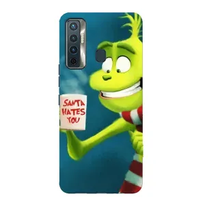 Рождественские Чехлы для TECNO Camon 17 (VPrint) (Зеленый Гринч)