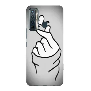 Чехол с принтом для TECNO Camon 17 (AlphaPrint - Знак сердечка) (Значок Love)