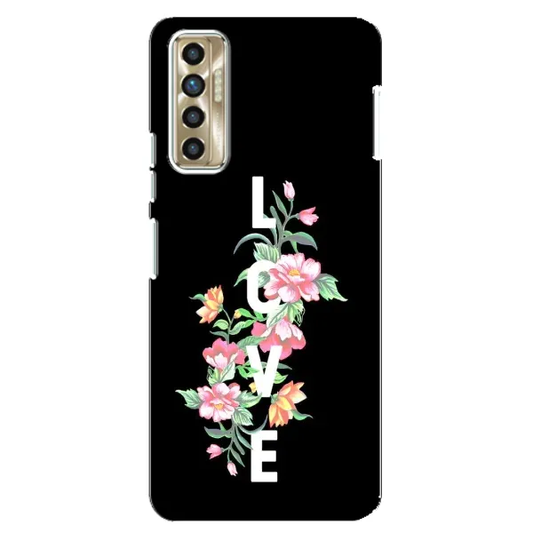 Чехол с принтом «Цветы LOVE» для TECNO Camon 17P (CG7n)