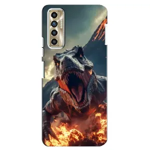 Чехол с картинкой «Хищники» для TECNO Camon 17P (CG7n) (Огненный динозавр)