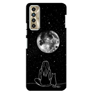 Чохол з малюнком кіт на TECNO Camon 17P (CG7n) (Дівчина з котом)