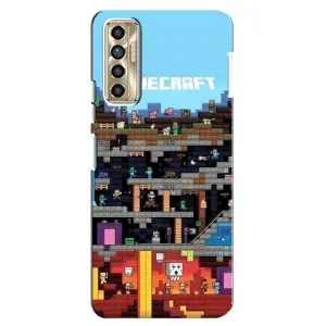 Чехол Майнкрафт на TECNO Camon 17P (CG7n) (AlphaPrint) Minecraft (фон Minecraft)