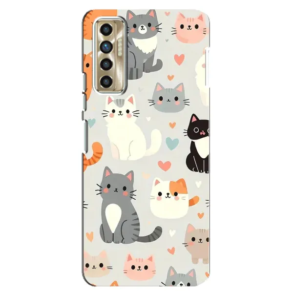 Чехол с принтом «Коллаж котов» для TECNO Camon 17P (CG7n)