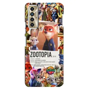 Чехол Зоотрополіс на TECNO Camon 17P (CG7n) (Постер Зверополис)