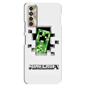 Чехол Майнкрафт на TECNO Camon 17P (CG7n) (AlphaPrint) Minecraft (крипер Майнкрафт)