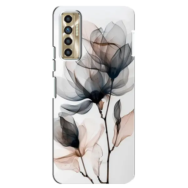 Чохол з принтом «Квіти на білому» для TECNO Camon 17P (CG7n)