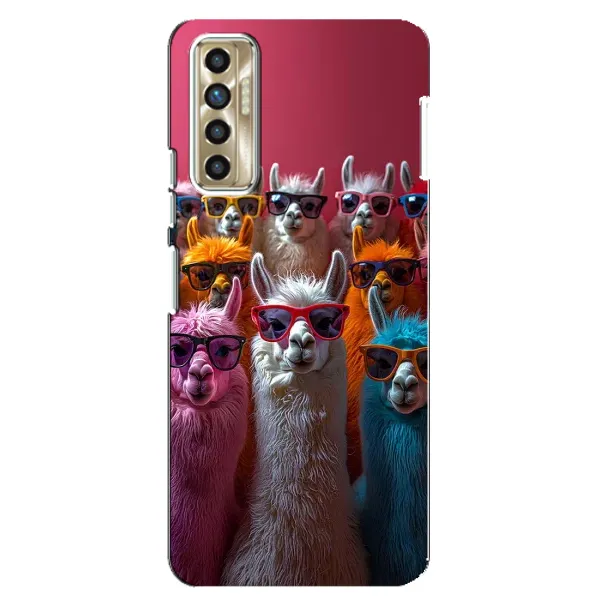 Чехол с принтом «Ламы в очках» для TECNO Camon 17P (CG7n)