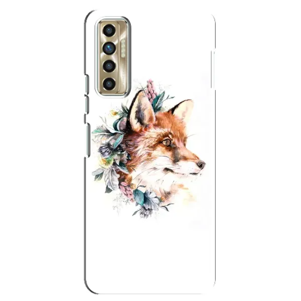 Чохол з принтом «Лиса в квітах» для TECNO Camon 17P (CG7n)